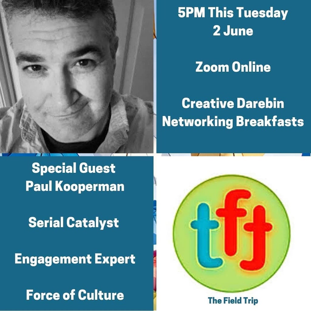 CREATIVE CAREER NETWORKING EVENTS⁠
⁠
Please join us online this Tuesday where Special Guest  Paul Kooperman (Serial culture catalyst) will discuss his career and creative ethos. ⁠
⁠
Currently working as Senior Engagement Specialist for the Victorian … instagr.am/p/CA3qiuFDxU6/