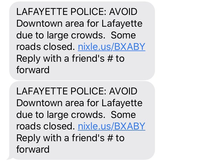 LPD text alert that just went out.