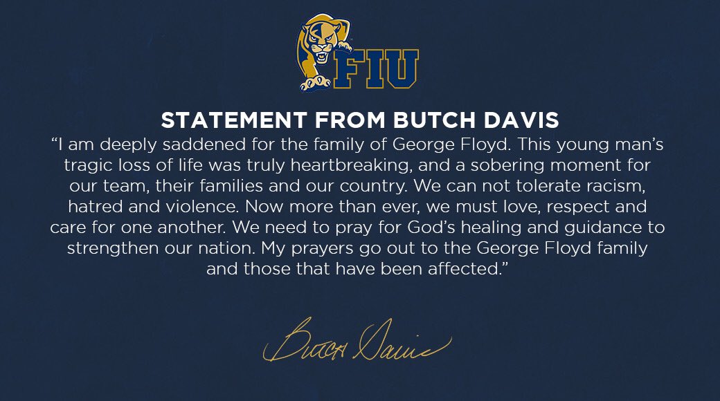 Butch Davis (@FIUCoachDavis) on Twitter photo 2020-06-01 00:01:01