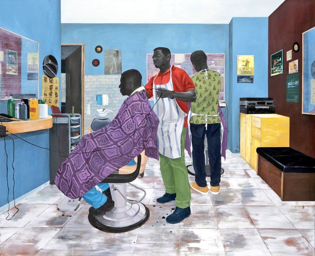 56. Basement Barbers, Peter Uka, Nigerian, 2016.