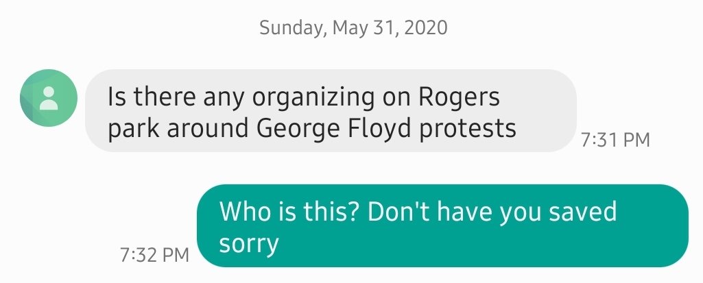 Listen, if you text an activist about organizing protests, please make sure you identify yourself first. And maybe don't do it unencrypted.