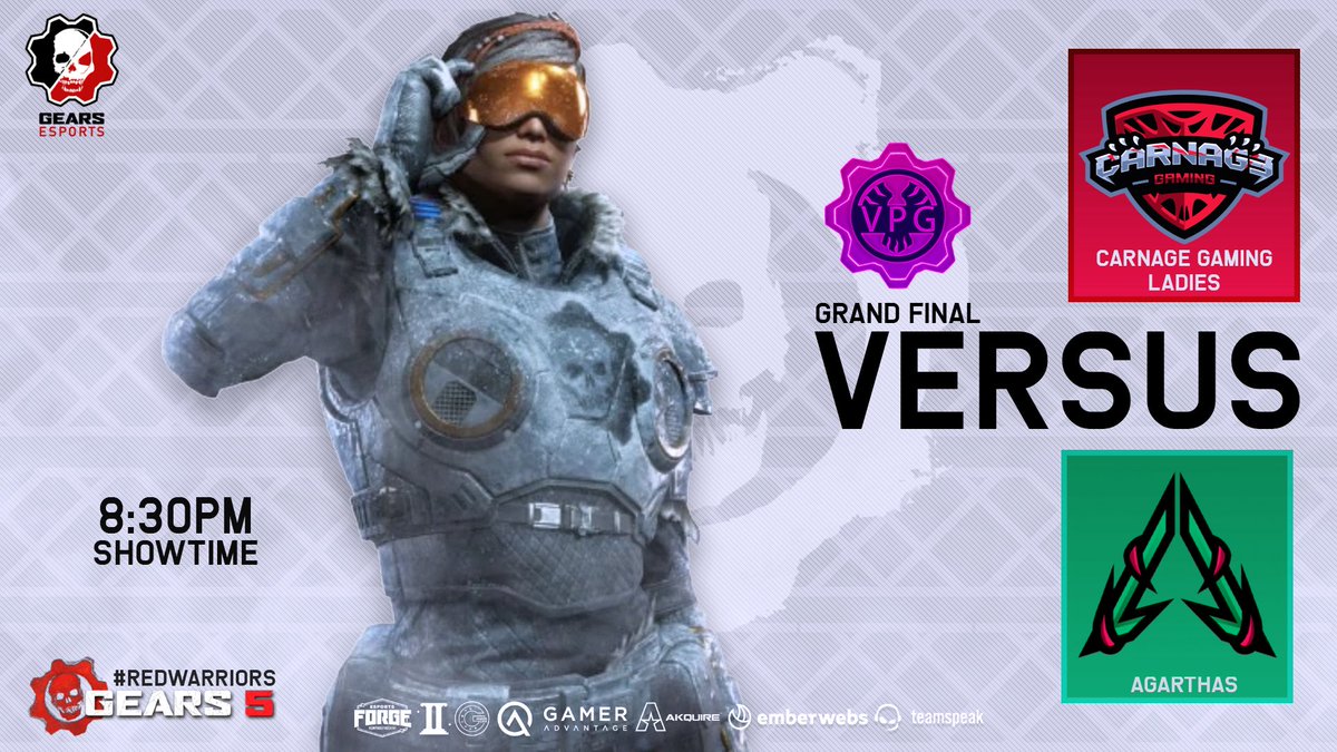 The Beautiful &amp; Talented Carnage Ladies compete in the Finals of <a href="/VisualProGames/">Visual Pro Games</a> against <a href="/TeamAgarthas/">Team Agarthas 🐍🔥</a>. 

⏰ 8:30 PM CST

- <a href="/Goddeessz/">TU DIOSA</a> 
- @Daneeeli 
- <a href="/Kumaicita/">Кuмаisаuяiо🦖</a> 
- <a href="/Lucerokat1/">foxy_x</a> 
- @AguilaHG1 
Coach 
- @Kurome_GG 
#RedAlert #RedWarriors