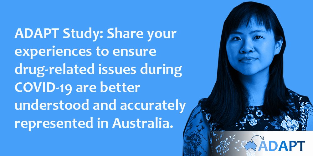 NDARCNEWS's tweet photo. Has #COVID19 changed the way you use #drugs?

Share your experiences in the confidential #ADAPTStudy survey &amp; enter a prize draw to win one of 20 $100 GiftPay vouchers: https://t.co/268qVJrn9w https://t.co/LlL6U21pgJ
