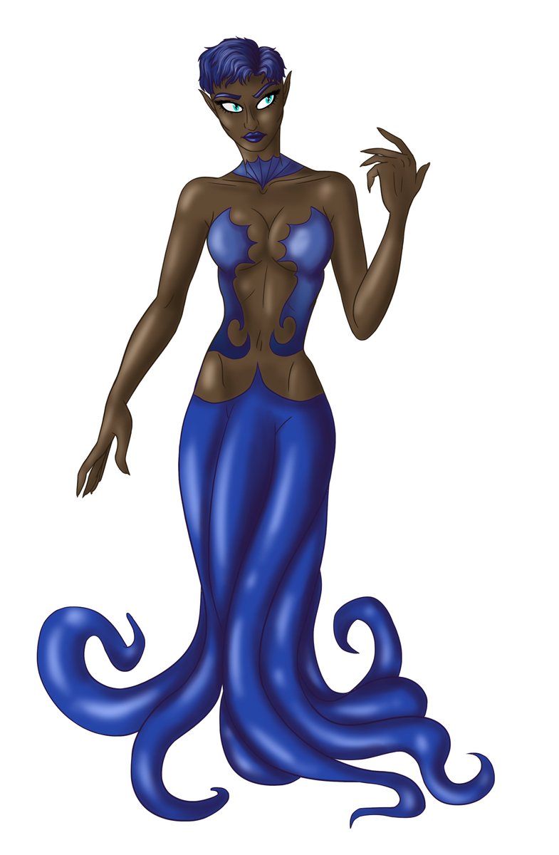 #2dart #artist #artwork #characterdesign #digitalart #graphicart #illustration #2dartwork #mermaid #mythology #fantasy #cartoon #imagination #drawing #mermay #darkskinnedwomen #darkskinnedmermaid #POC #backfin #sea #seawitch #octopus #tentacles  #constancelea #allartisbeautiful