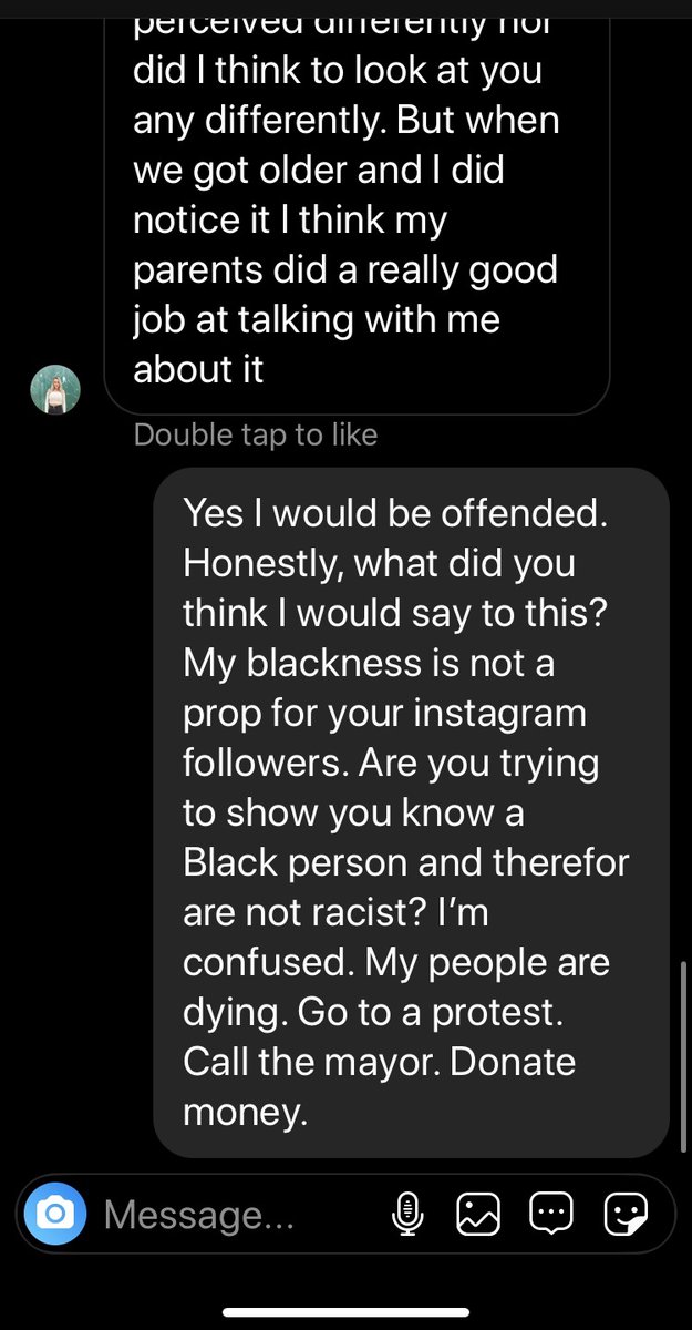 This person I was friends with AS A CHILD really just asked if she could use a picture of her and I as kids to prove she’s not racist...I’m blown. Also I haven’t talked to this person in 15 years.