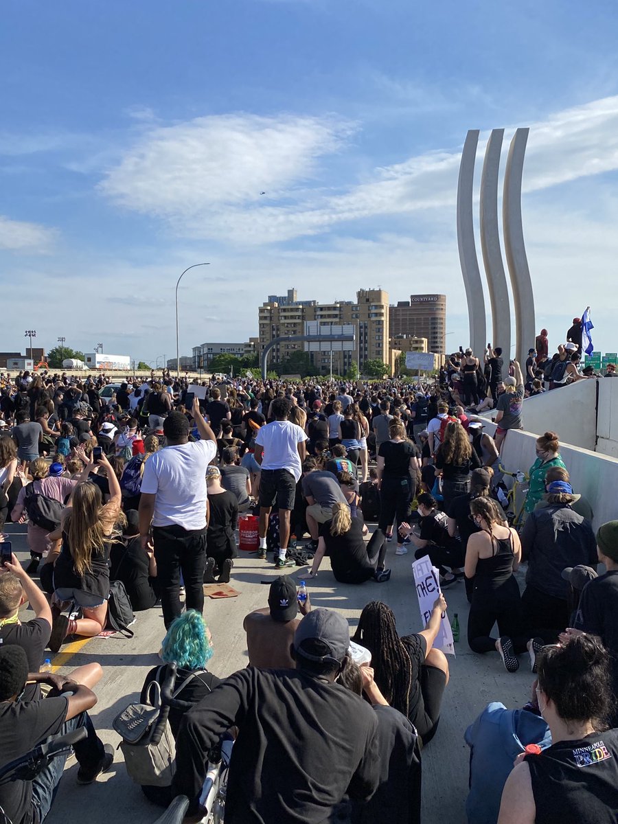 Moments before the driver plowed through the crowd. This is why we march. This is why being an ally matters. Hate is toxic and volotile. Today could have been something beautiful.  #GeorgeFloydProtests  #BlackLivesMatter     #JusticeForGeorge