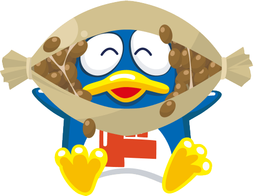 a音 ドンペンけなげなんだよ 普通のペンギンがお腹にドってシール貼って帽子かぶって頑張ってるんだよ 糸引き納豆にも頭つっこむんだよ たまに隅っこにいっちゃうんだよ