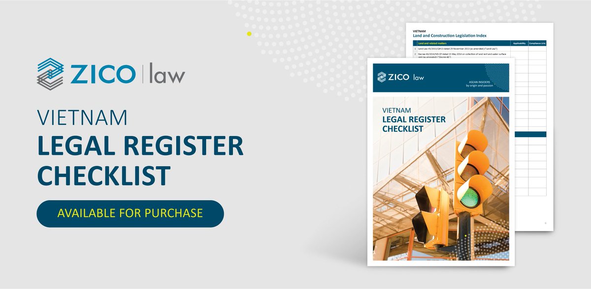 Staying updated with the laws and regulations in Vietnam is a constant challenge for companies and can result in heavy fines if not done correctly. 

To help you ensure proper compliance, ZICO Law Vietnam now offers the Vietnam Legal Register Checklist. 

bit.ly/3eB6gJd