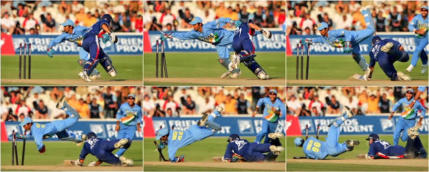 More details about the stumping in the pics below.  @MichaelVaughan was stumped on 74. India eventually won the game by 23 runs! ----- @DineshKarthik played as an opener in tests for the first time in SA. A place that is nightmare for most openers, he scored 63.