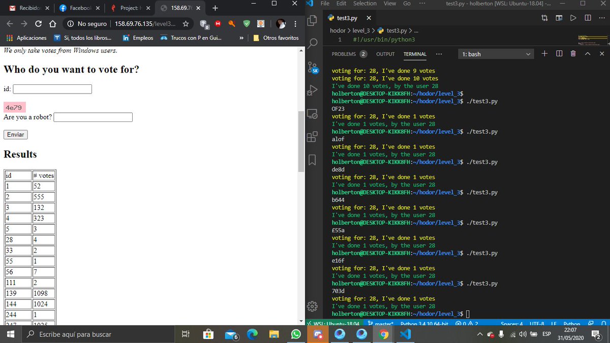 RICARDO1470's tweet photo. @holbertonschool @HolbertonCOL #Hodor #level_3 #python #Python3 in process https://t.co/BvNaYorJyp