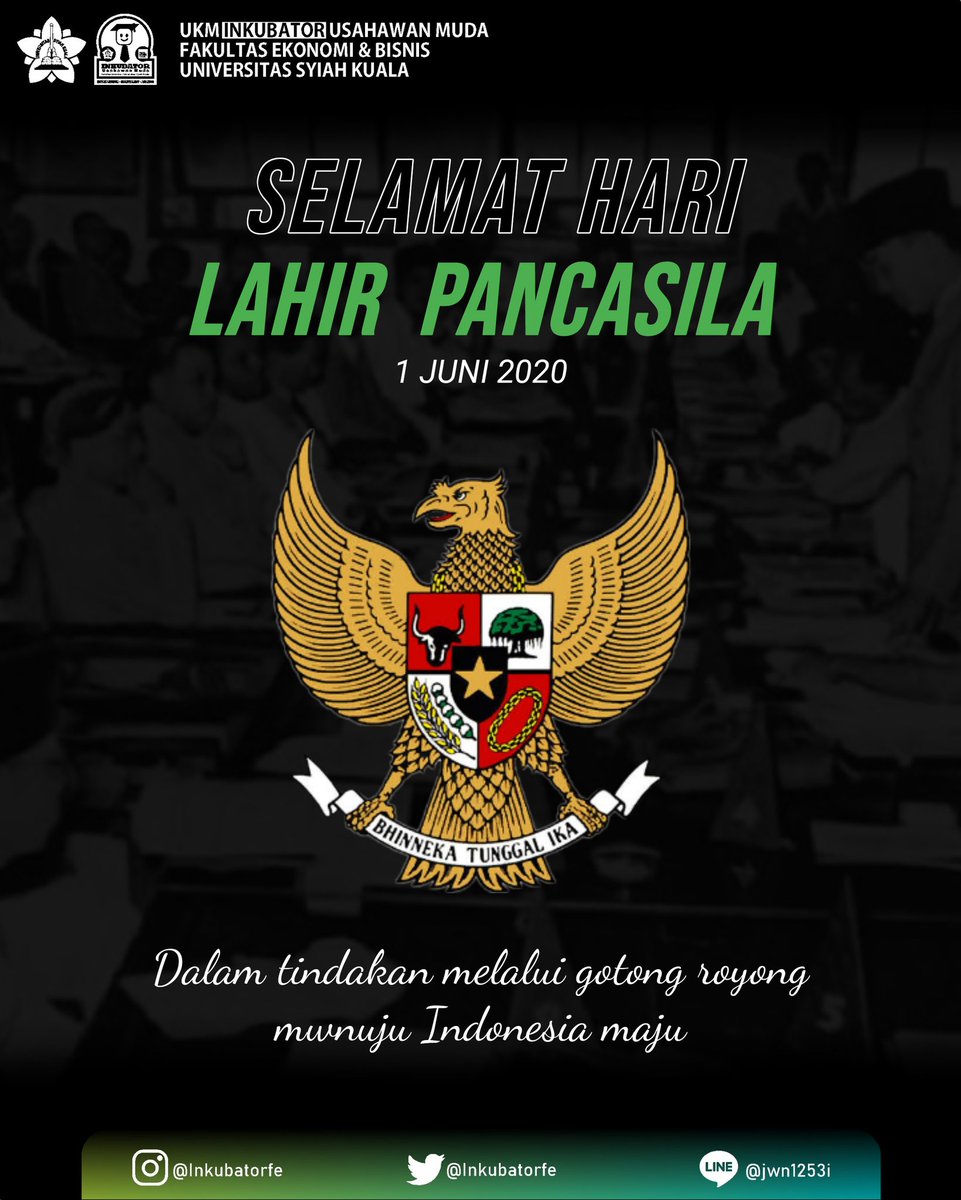 inkubatorfe's tweet photo. [Selamat hari lahir Pancasila]⁣⁣

Mari kembali menanamkan dalam hati dan jiwa kita bahwa Indonesia sebagai bangsa yang ber-ideologi Pancasila. ⁣⁣
Selamat Memperingati Hari Lahirnya Pancasila 2020!!⁣⁣
#PancasilaSakti #Pancasila https://t.co/FSdOCpb09r