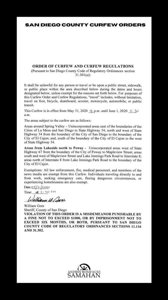 ABSamahan's tweet image. UPDATE on New San Diego Curfew Orders presented by Political Affairs Coordinator, Maireen Barnachea.

Source: 10news.com/news/local-new…