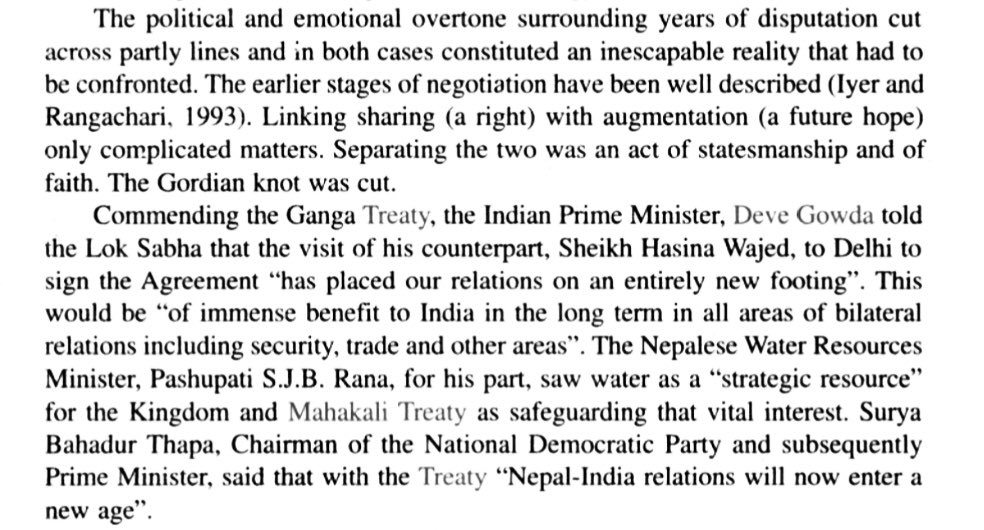 The bureaucrat sent me this clip from  #BGVerghese’s book ‘Waters of Hope’ (so apt a title given what he was talking) that spoke of Gowda’s good faith and statesmanship with regard to water treaties. 6/6