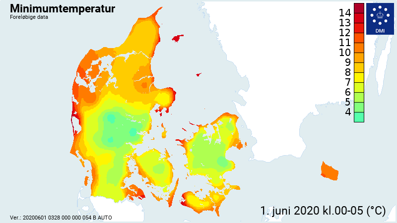 dmidk's tweet photo. Nød du solopgangen, var det stedvis en kold fornøjelse. Temp. er dog på vej opad, og i eftermiddag når vi op mellem 20 og ca. 25 °C. Det er derfor detaljerne der afgør, om vi får årets første meteorologiske #sommerdag. Der kommer masser af ☀️, så husk #solcreme. https://t.co/fMMFnqfGm9