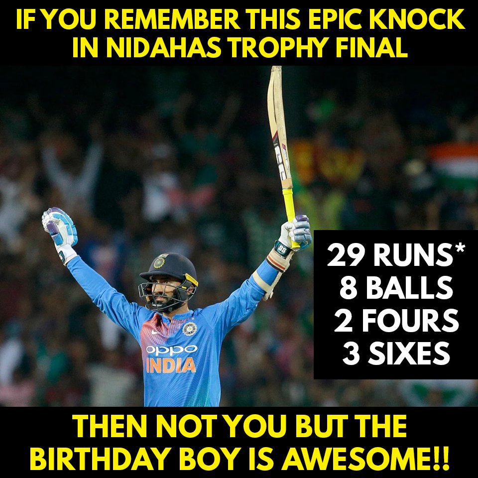 Happy birthday Dinesh Karthik!! 