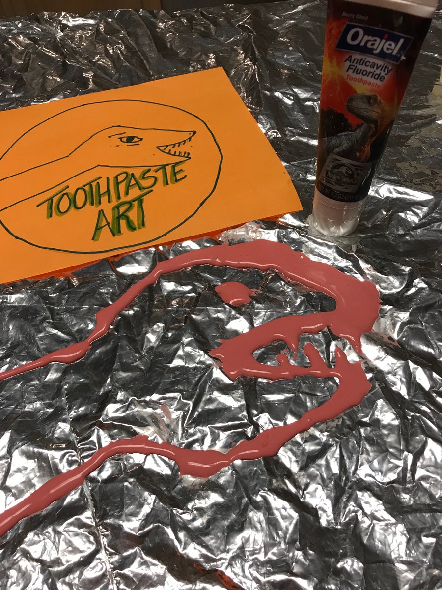 NovosadJerry's tweet photo. Toothpaste Art with my favorite Orajel Toothpaste! Perfect Indoor, family friendly activity for kids and parents. Inspire creativity with this art and science experiment. #makeitcountchallenge #Sweepstakes 
@orajel @classtag https://t.co/TkMngQvjrx