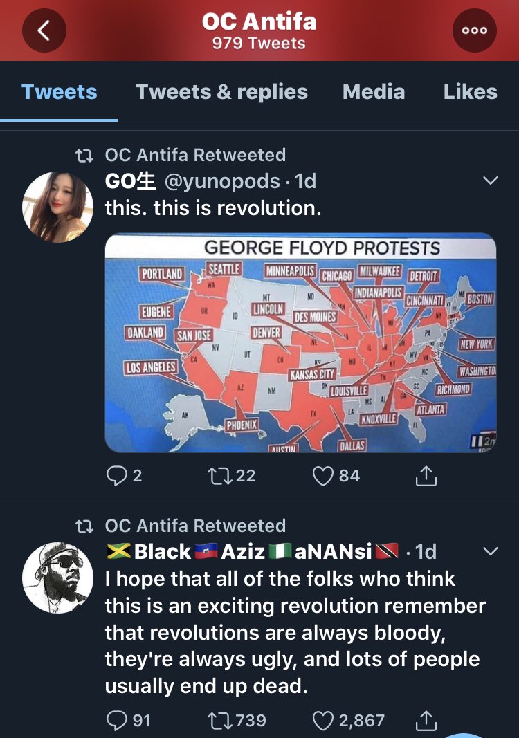 This. Is. Glorious.OC Antifa (Twitter:  @OCAntifa) has been one of the central influencers on social media for the Antifa cause for over three years now...——————————————(thread) #QAnon  #WWG1WGA