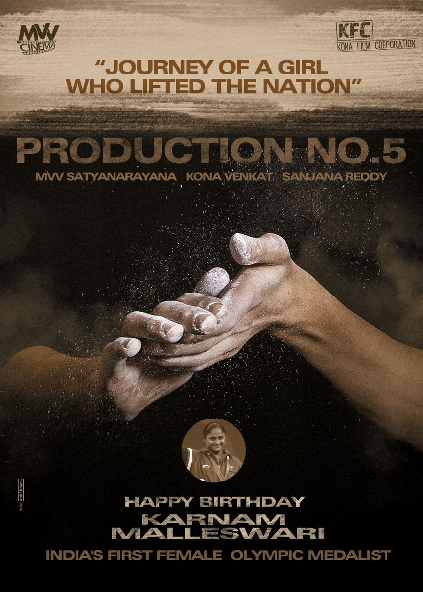 Haricharan Pudipeddi (@pudiharicharan) on Twitter photo On her birthday today, #MVVSatyanarayana and <a href="/KonaFilmCorp/">Kona Film Corporation</a> announce their next, a biopic on <a href="/kmmalleswari/">Karnam Malleswari, OLY</a>, FIRST Indian woman to win a medal at Olympics. A multilingual PAN Indian movie! #HBDKarnamMalleswari 
Written by <a href="/konavenkat99/">KONA VENKAT</a> 
Directed by <a href="/sanjanareddyd/">Sanjanaa Reddy</a> On her birthday today, #MVVSatyanarayana and <a href="/KonaFilmCorp/">Kona Film Corporation</a> announce their next, a biopic on <a href="/kmmalleswari/">Karnam Malleswari, OLY</a>, FIRST Indian woman to win a medal at Olympics. A multilingual PAN Indian movie! #HBDKarnamMalleswari 
Written by <a href="/konavenkat99/">KONA VENKAT</a> 
Directed by <a href="/sanjanareddyd/">Sanjanaa Reddy</a>