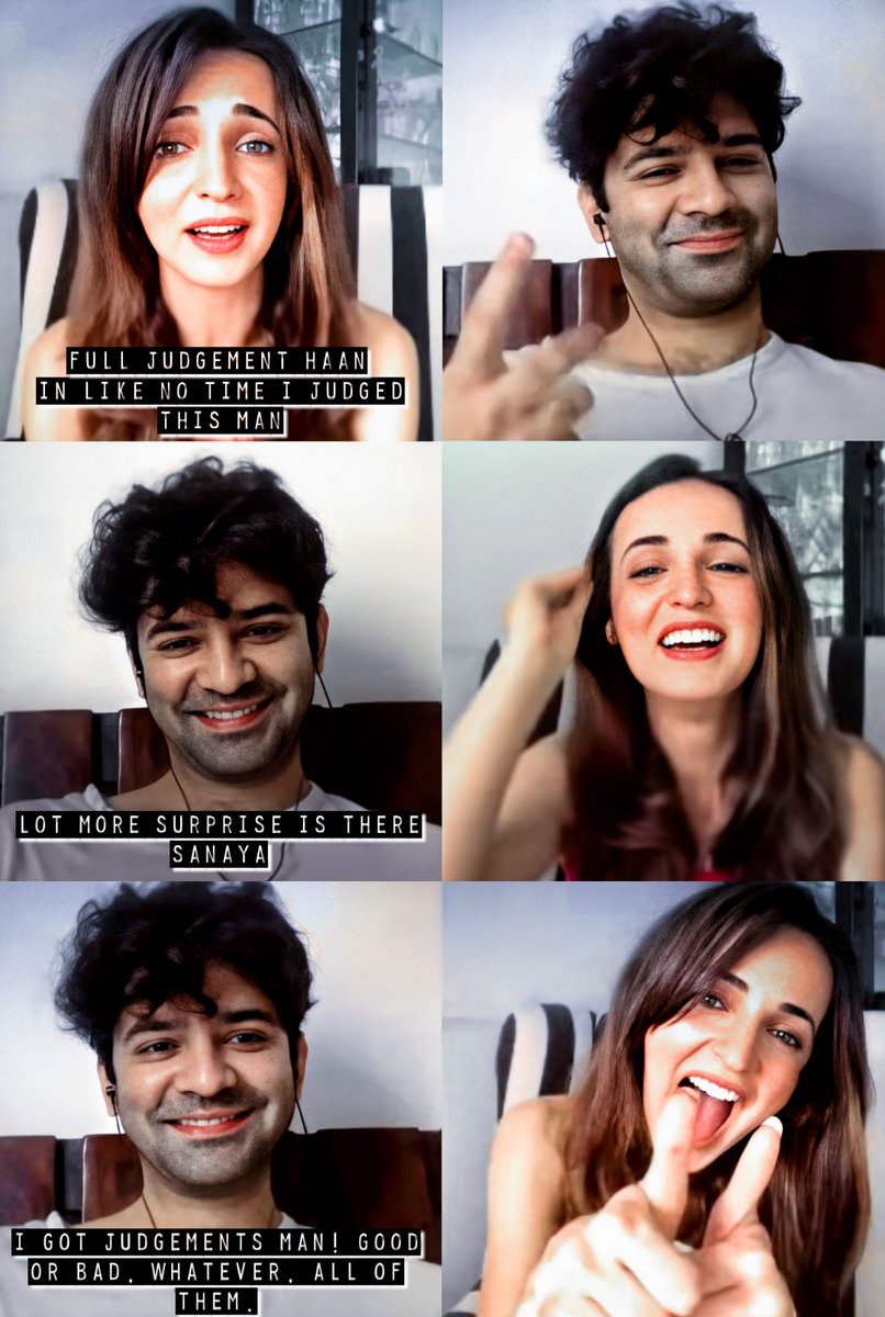 S: In like no time I judged this manB: Lot more surprise is there Sanaya (Decoded by @Quaker_duck ) Can only think of 'thodi pagal hai par cute hai' by looking at Sanaya's last picture  #IPKKND9YearsLiveWithSarun  #IPKKND  #SaRun