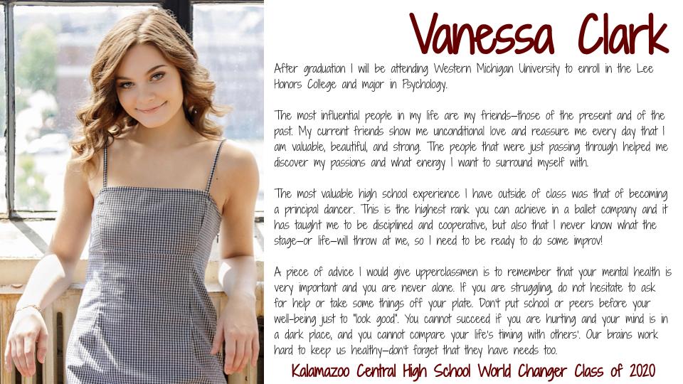 Class of 2020, Graduating Senior Vanessa Clark!   #KCGIANTNATION