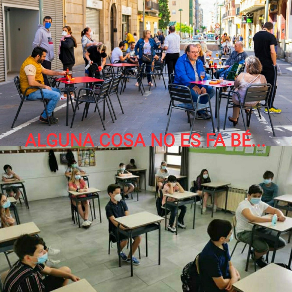 Imágenes como esta me indignan. ¿Cómo podemos actuar con tanta hipocresía? No podemos pedir a los #niños que dejen de ser niños mientras nosotros hacemos vida "normal" ¿No os parece? #juego #infancia #COVID19 ⁦<a href="/marinvizate/">MARINVA</a>⁩