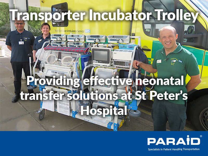 Paraid has recently supplied a Transporter Incubator Trolley to the Neonatal Intensive Care Unit (NICU) of @ASPHFT, Surrey allowing the safe transport of neonates on several journeys: ow.ly/g8P250A1aYt
#neonataltransport #neonataltransfer #neonatalcareunit