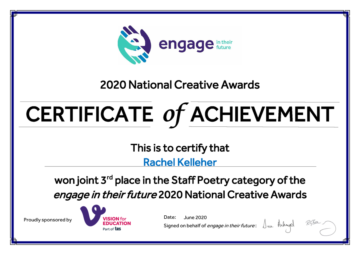 Made me smile today!! 🤗Thanks <a href="/engageitf/">Engage in their future</a>. A fantastic awards we love taking part in :) #2020eitfNCA