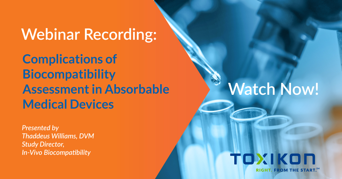 ToxikonCRO's tweet image. Considering adding #absorbable materials to your #medicaldevice but not quite sure what that means for your #biocompatibility plan? We got you covered, check out our webinar on demand now and learn how to avoid the headaches!  bit.ly/3ad0Ods