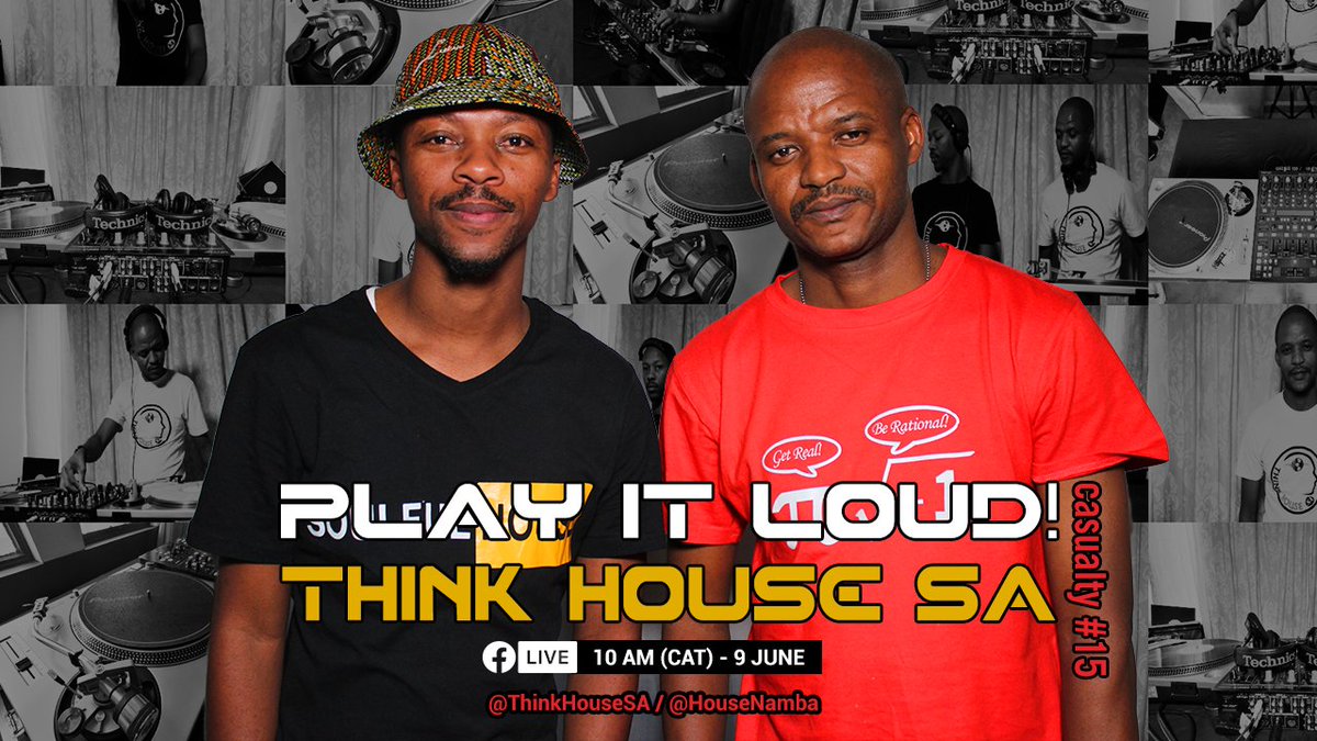 ThinkHouseSA's tweet photo. HOUSEit fam,

Tues, 09June, we are live with this weeks episode of #PlayItLoudPodcast alongside Audio'Bee and MrMaths
Stream live on #ThinkhouseSA page and on #HouseNamba
Brought to you by Think House SA in partnership with HouseNamba

#housemusic4life #ThinkHouseSA #HouseNamba https://t.co/bV2FuFL9Za