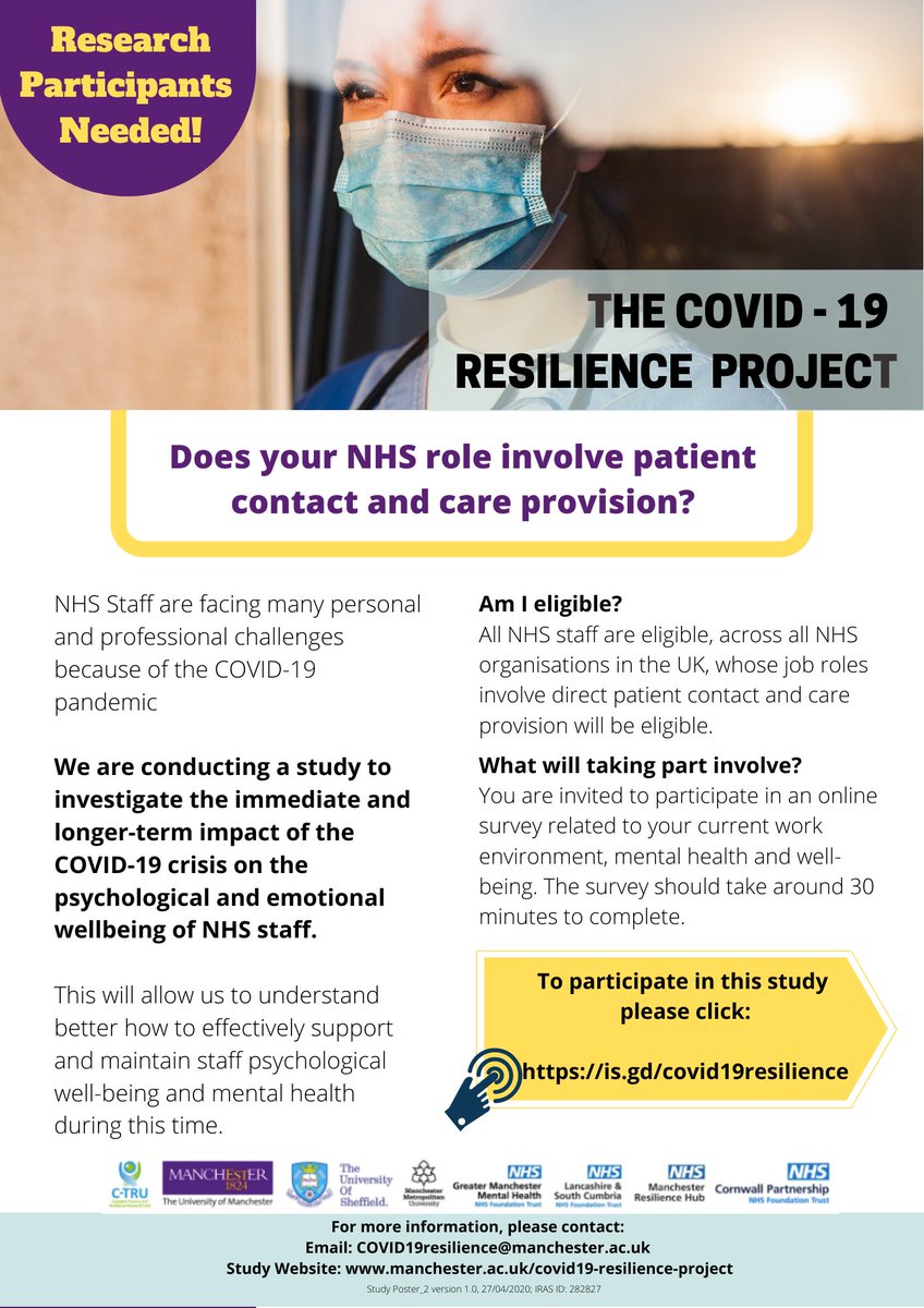 CFT Research (@cpftresearch) on Twitter photo Participate in a national study which aims to understand the psychological impact of working as an NHS staff member during the pandemic.
Please add Cornwall Partnership Foundation trust as where you heard about the study.<a href="/CPFTResearch/">CFT Research</a> @SharonHhealth <a href="/rlaugharne1/">Richard Laugharne</a> <a href="/CornwallFT/">Cornwall Partnership NHS Foundation Trust</a> Participate in a national study which aims to understand the psychological impact of working as an NHS staff member during the pandemic.
Please add Cornwall Partnership Foundation trust as where you heard about the study.<a href="/CPFTResearch/">CFT Research</a> @SharonHhealth <a href="/rlaugharne1/">Richard Laugharne</a> <a href="/CornwallFT/">Cornwall Partnership NHS Foundation Trust</a>