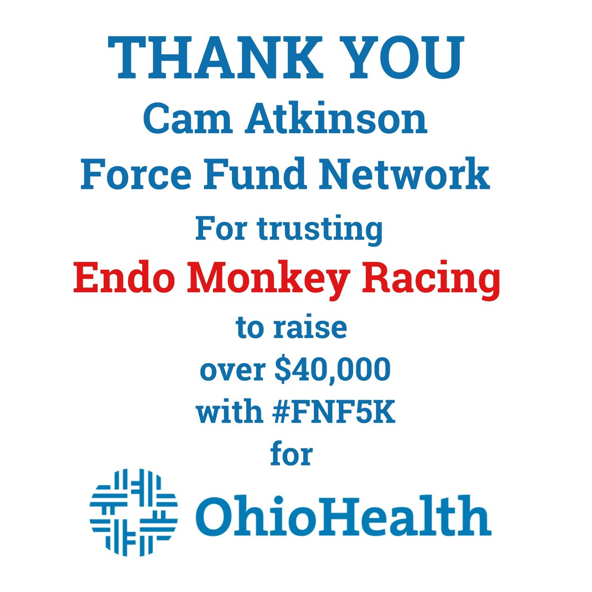 endo_monkey's tweet photo. THANK YOU! @BlueJacketsNHL @CamAtkinson13 & @forcenetworkfnd Board Members for trusting @endo_monkey to help raise OVER $40,000 for @OhioHealth through the #FNF5K!
To learn about other upcoming events go to https://t.co/d3BzDWzgLy https://t.co/q2nUiMxeYZ