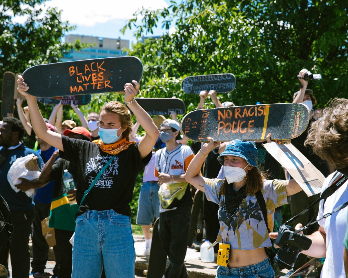 Skateboarded for #BlackLivesMattters yesterday in Philly.