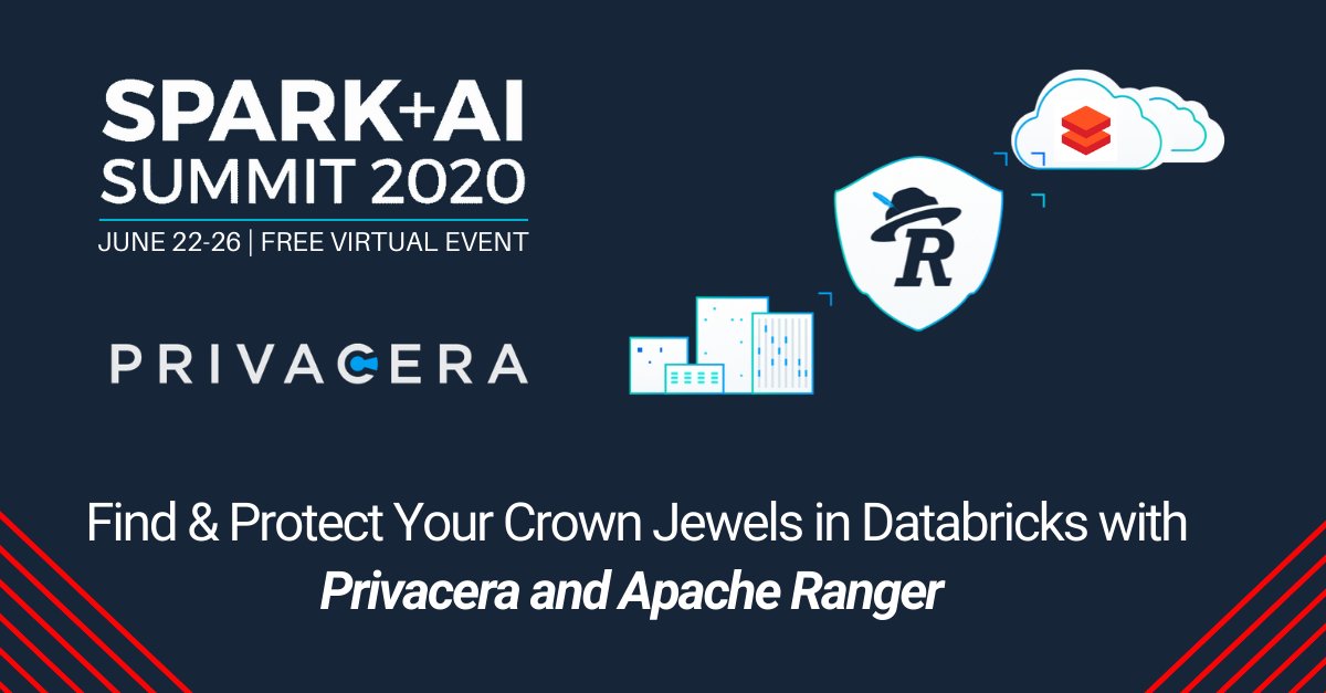 Privacera will be presenting at the Spark &amp; AI Summit in June! First up: Dr. Srikanth Venkat on "Protecting Your Crown Jewels in Databricks with Privacera and Apache Ranger"  hubs.ly/H0rd2B40 #Databricks #SparkAiSummit #privacy #apacheranger #cloud <a href="/srikvenk/">Srikanth Venkat</a>