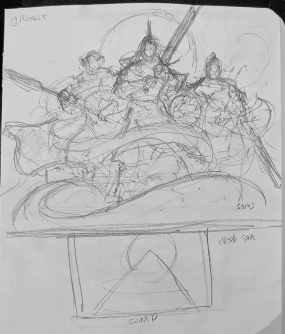 I think I was travelling when I got the brief, so here was my hilariously rough pencil sketch. 