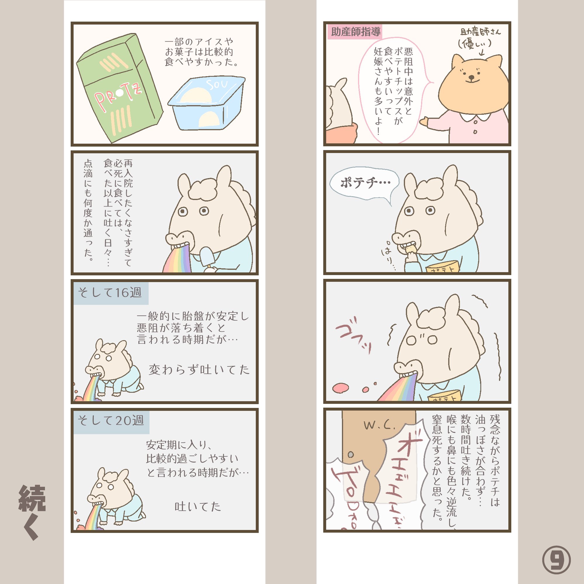 猫原のし Pa Twitter 壮絶妊娠記録 つわりで地獄を見た話 久しぶりの続きです 退院後も終わらない辛い悪阻 妊娠記録