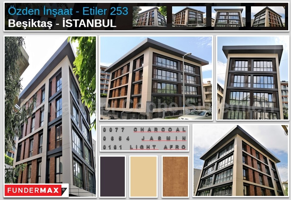 pruvayapi's tweet image. Özden İnşaat - Etiler 253 / Projesi dış cephe kompakt laminat uygulaması. #fundermax #facade #exterior #dışcephekaplama #dışcephe
