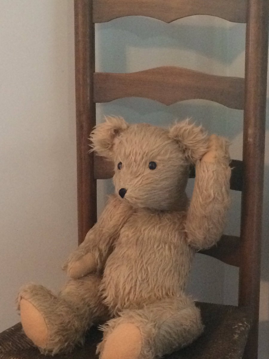 Robear7777's tweet image. My completed #teddybear with swivel head, arms, and legs! #oldfashionedbear #plushbear #stuffedbear Pattern comes from an old book from 1964.
