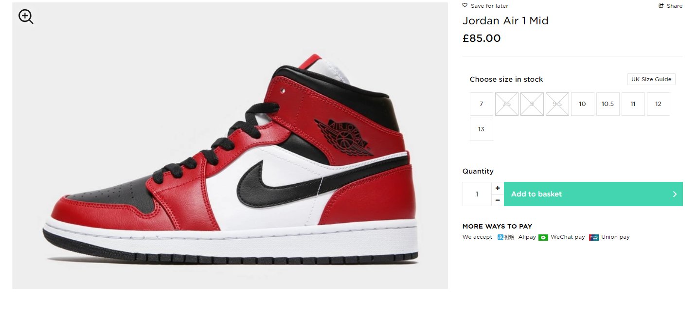 jd sports jordan 1 mid chicago