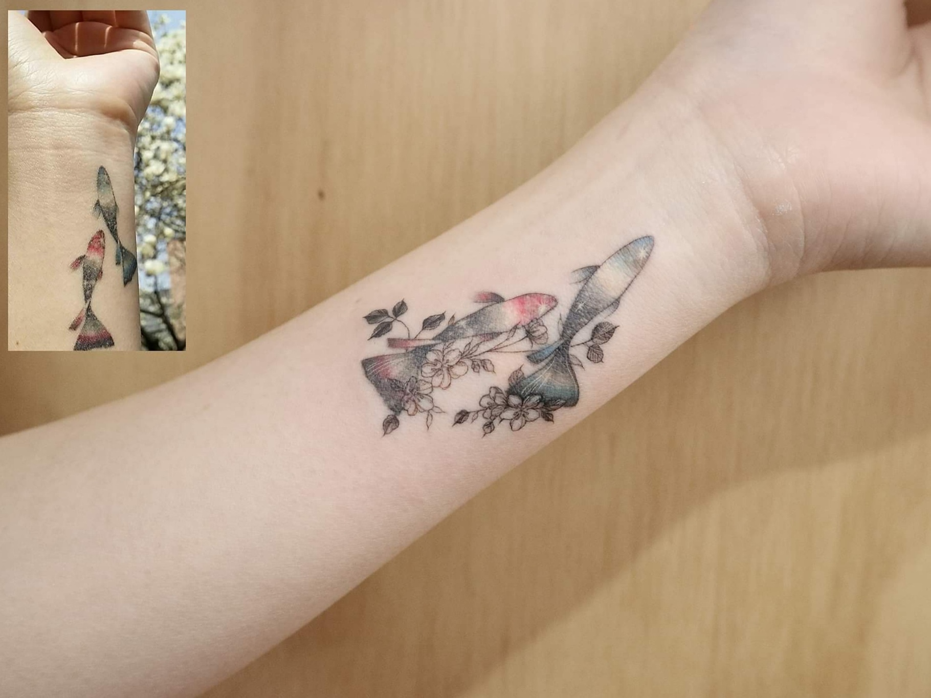 スペシャル メモリー タトゥー 元々ある魚ちゃんに花を追加し タッチアップしました ソウルタトゥー 韓国タトゥー ワンポイントタトゥー ホンデタトゥー ポイントタトゥー ミニタトゥー レタリング 韓国旅行 タトゥー好きな人と繋がりたい