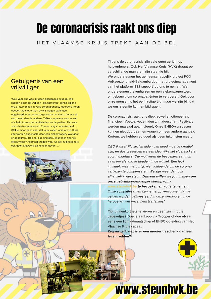 De coronacrisis raakt ons diep.. #steunhvk #hvk