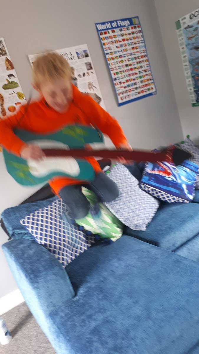 SarahCo57737474's tweet photo. Hello @meerkatsclass1 Sam has really enjoyed the music project this last week, and spent the weekend making an Electric guitar. Sam can now pretend to play along to his favourite band Skillet. https://t.co/z5c1vgDzb5