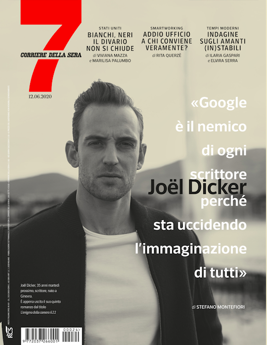 La copertina del numero di @7Corriere in edicola e nell'edizione digitale del 'Corriere della Sera' da venerdì 12 giugno è dedicata allo scrittore svizzero @joeldicker, in libreria con il romanzo 'L'enigma della camera 622' 📚