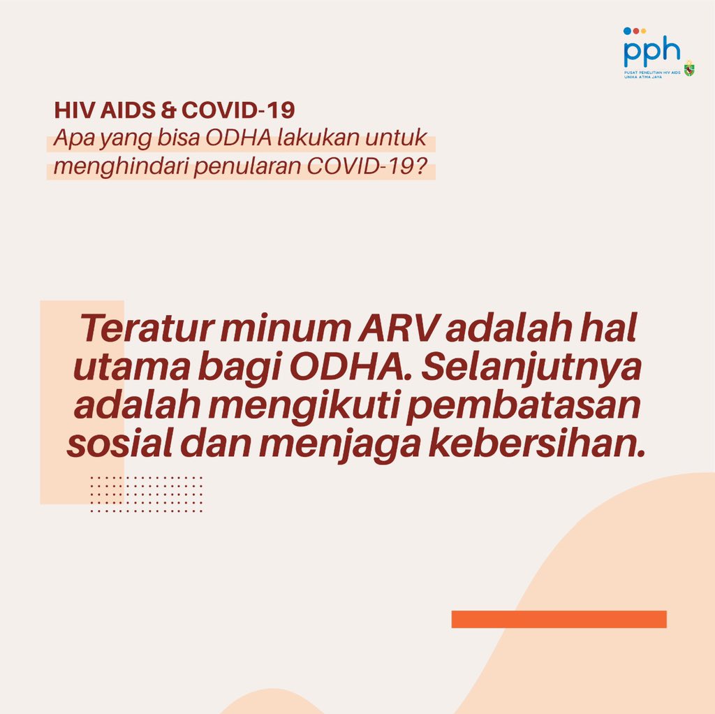 Hal utama yang perlu dilakukan ODHA untuk terhindar dari penularan COVID-19 adalah konsumsi teratur ARV.