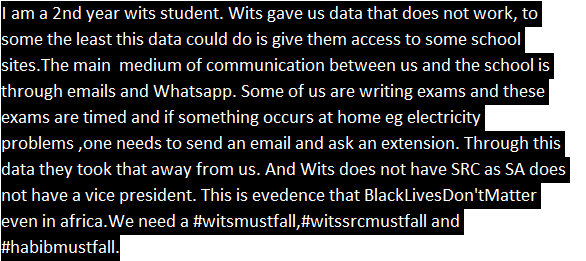 corei44's tweet photo. @WitsUniversity @AdHabb @UmalambaneZN @ntsikimazwai @AdvoBarryRoux @Julius_S_Malema
#witsmustfall #witssrcmustfall #habibimustfall
#malema #schoolreopening #sundowns #TerryCrews #Nigerians #Ciara https://t.co/gu2k9hl3b9