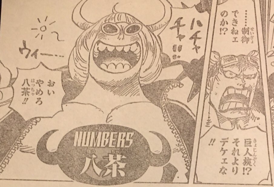 キーハのユー君です Nanahachi ワンピース最新情報 第981話 参戦 アプーはカイドウの情報屋 ナンバーズの一人判明 名前 八茶 カイドウオロチ挟み撃ち チョッパービックマムと顔が合う ビックマム海賊団 滝にて 一回目 キングに落とされる ２回目