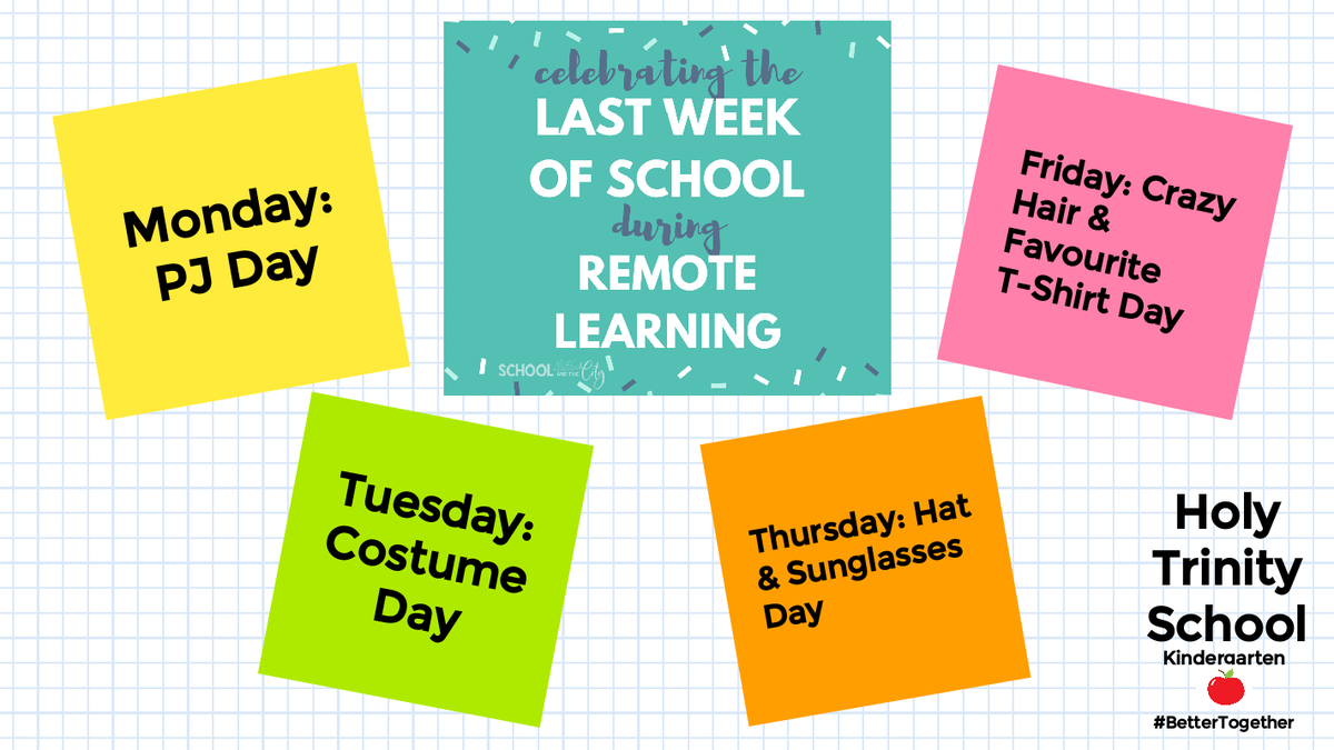 HTS_Kindies's tweet photo. Good morning, KA!☀️ We can't believe it's our last week of #remotelearning for the 2019-2020 school year!🗓️ You have worked so hard and we are so proud of your achievements! ❤️ Finishing our last week of school strong!!! #BetterTogether #HawkPride #HawksLearning @HTSRichmondHill https://t.co/awgs68SroH