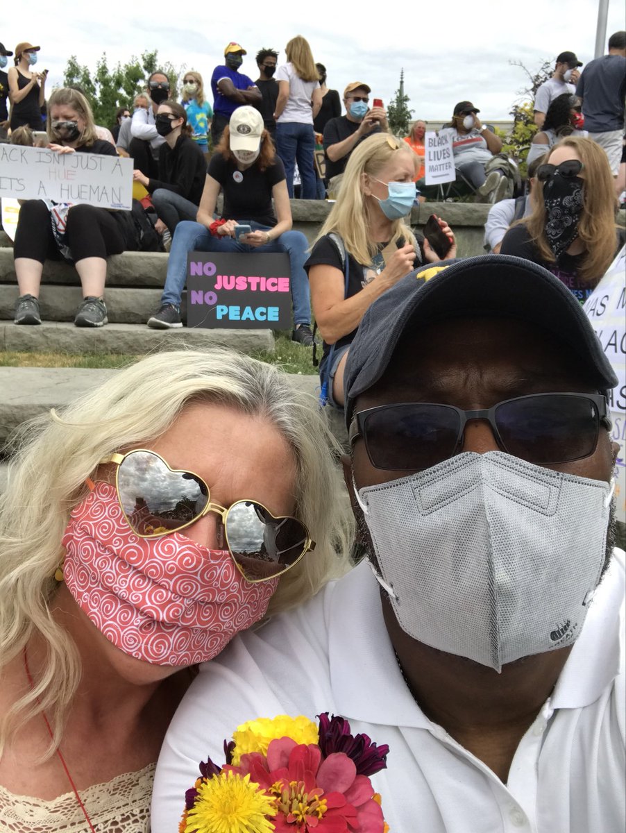 ColeenParatore's tweet photo. My husband, Columbus, and I proudly participated in the 10,000-people-strong protest for racial justice here in Troy, NY, yesterday. Onward all as one. Make America Love Again. https://t.co/Eh6GajXr4O