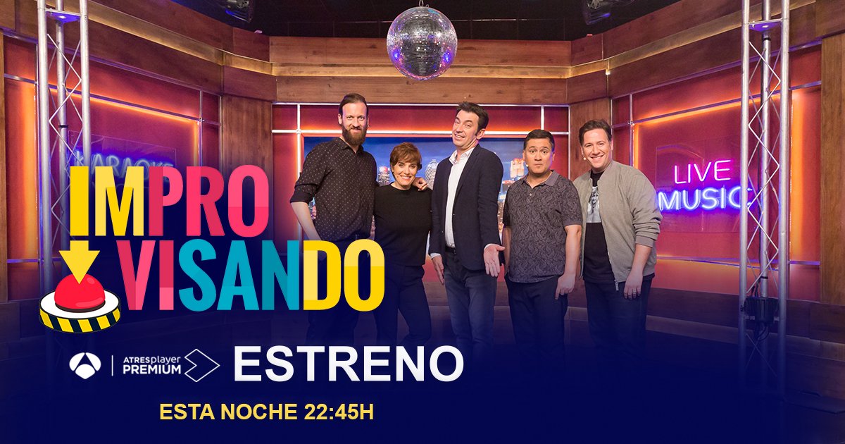 ImprovisandoA3's tweet photo. ¡Qué ganas de improvisar esta noche con vosotros!

Os esperamos a las 22:45h en @Antena3com y @ATRESplayer #Improvisando
 https://t.co/6ogT3s40fU https://t.co/cwm7F6Isww