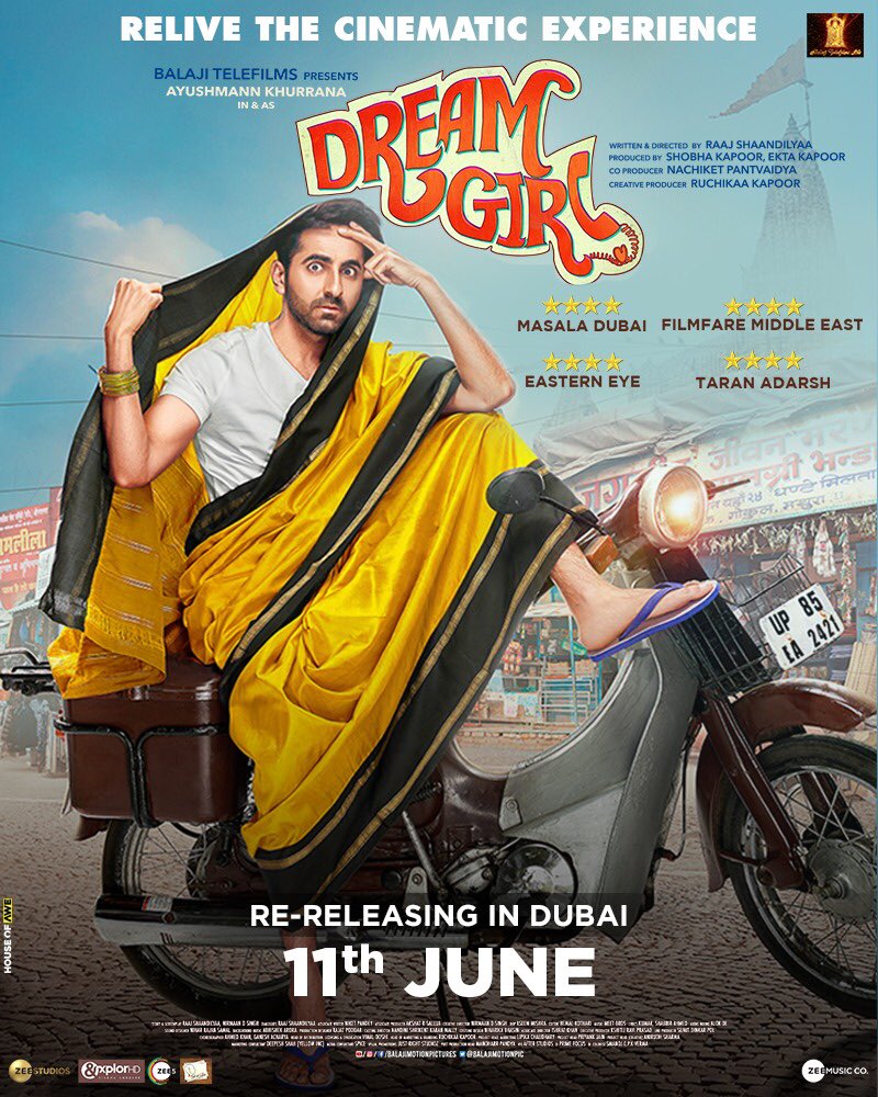 Vibzz80's tweet photo. Good news for all Moviegoers! Relive the cinematic experience, as we at @ZeeStudiosInt bring to you, two of the most loved entertainers, #DreamGirl &amp; #GoodNewwz, back on the big screen! The two blockbusters are all set to re-release from 11th June in cinemas across #Dubai! https://t.co/zvoG9p4p6X