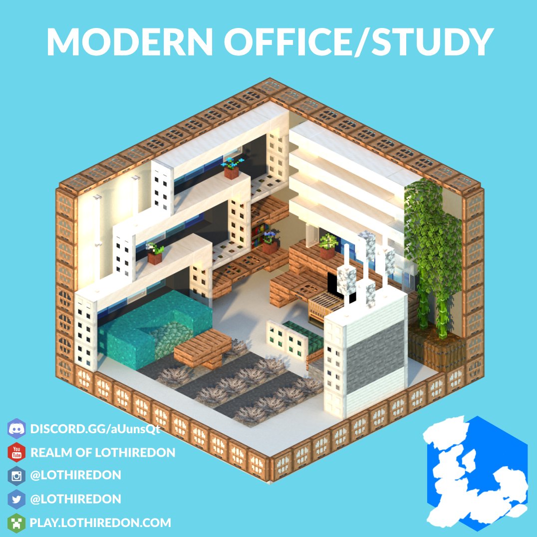 Lothiredon on Twitter: "Enough of this "contemporary" interior. Let's build  some modern interior. Here's our take on a modern office/study.  https://t.co/OEXAu7uWfw #minecraft #minecraft建築コミュ https://t.co/ldzEnqwNAv"  / Twitter